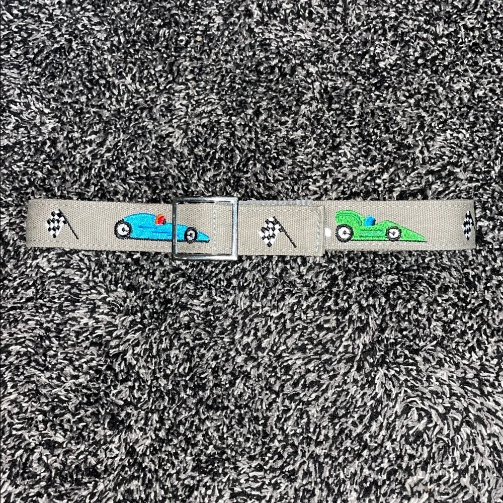Myself Belts Kids' Small 3T Khaki Beige Belt with Racing Car Design